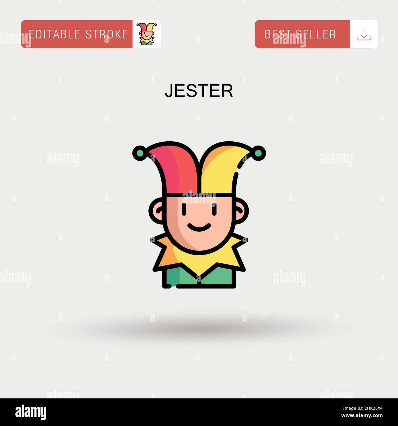 Icône de vecteur simple Jester. Illustration de Vecteur