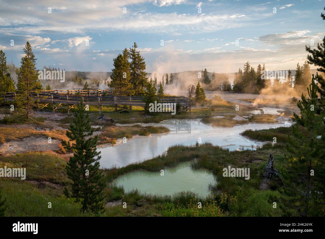 Bassin West Thumb Geyser, parc national de Yellowstone, Wyoming. Banque D'Images