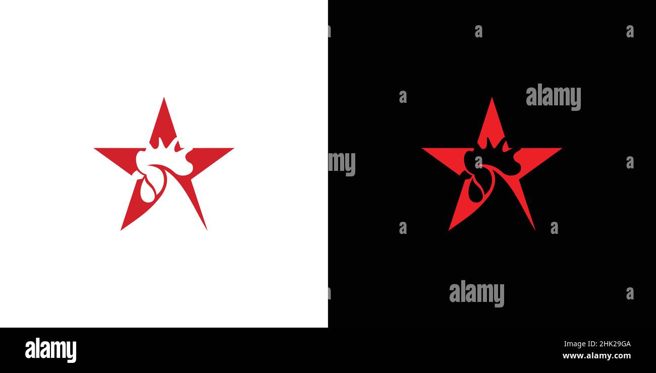 Design moderne et élégant avec logo représentant une étoile de poulet Illustration de Vecteur