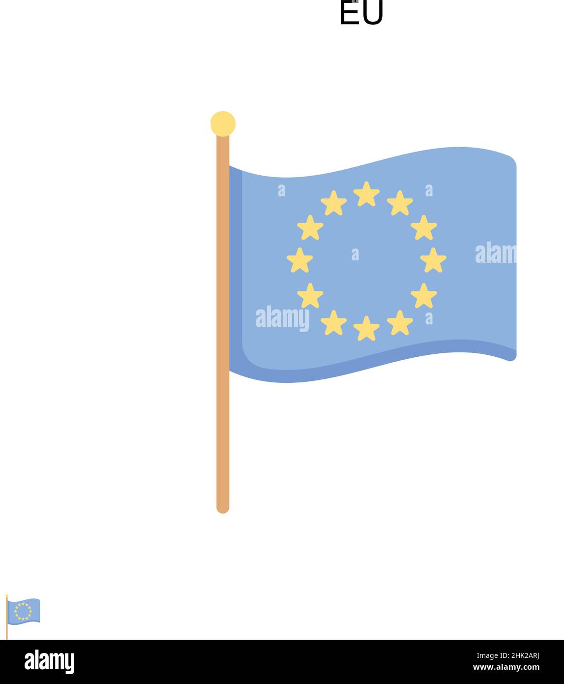Icône de vecteur simple UE.Modèle de conception de symbole d'illustration pour élément d'interface utilisateur Web mobile. Illustration de Vecteur