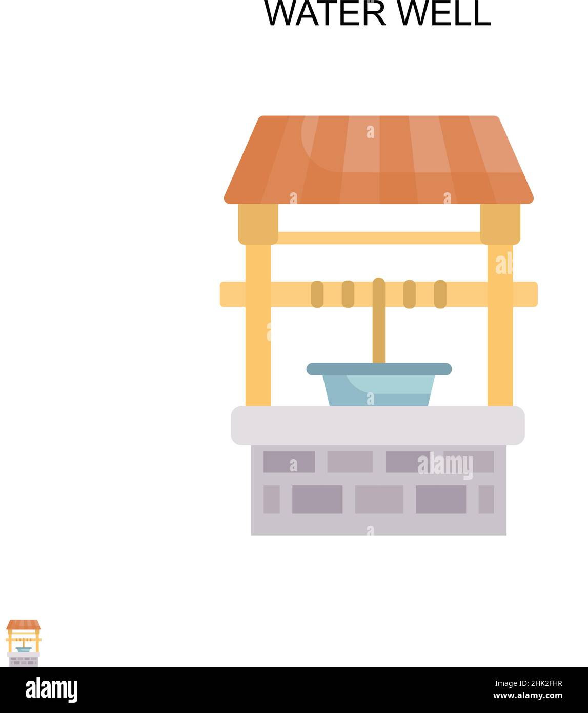 Icône vecteur simple de puits d'eau.Modèle de conception de symbole d'illustration pour élément d'interface utilisateur Web mobile. Illustration de Vecteur