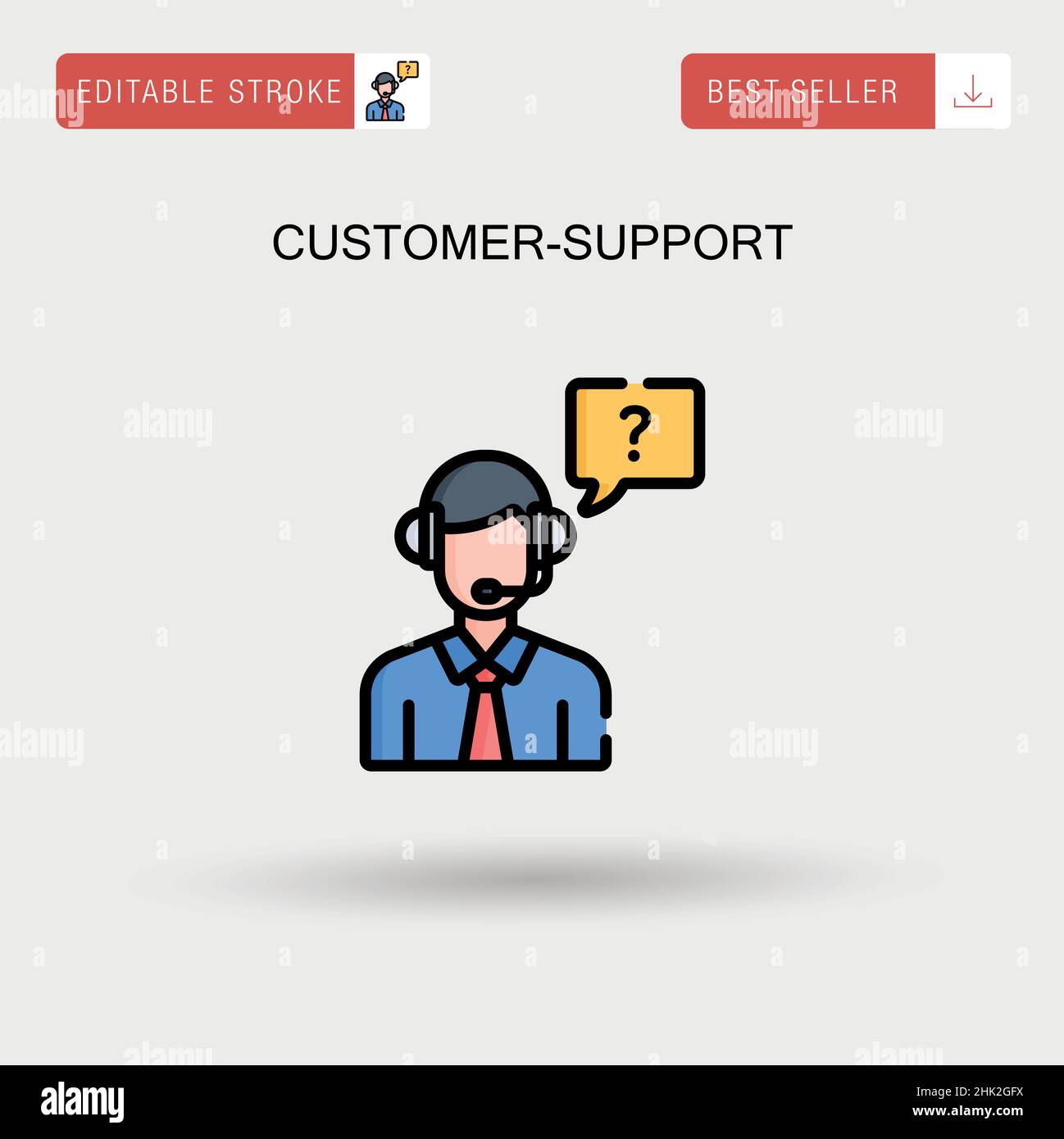 Icône de vecteur simple de support client. Illustration de Vecteur