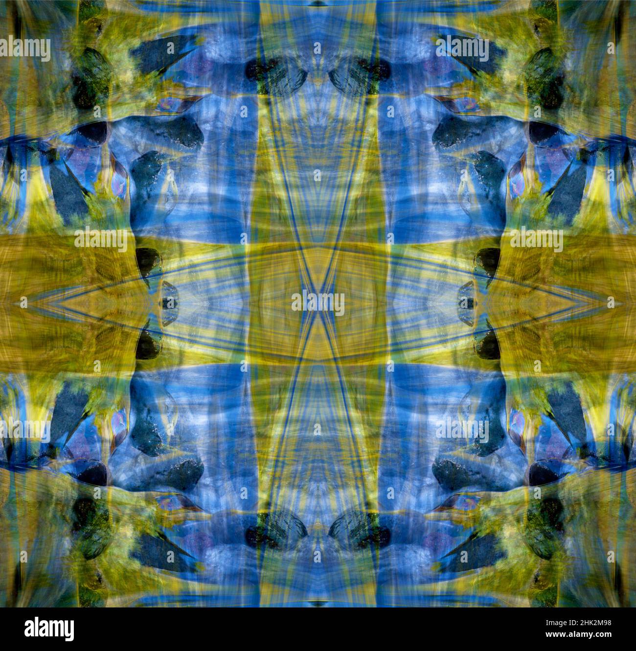 Résumé bleu et jaune. Banque D'Images