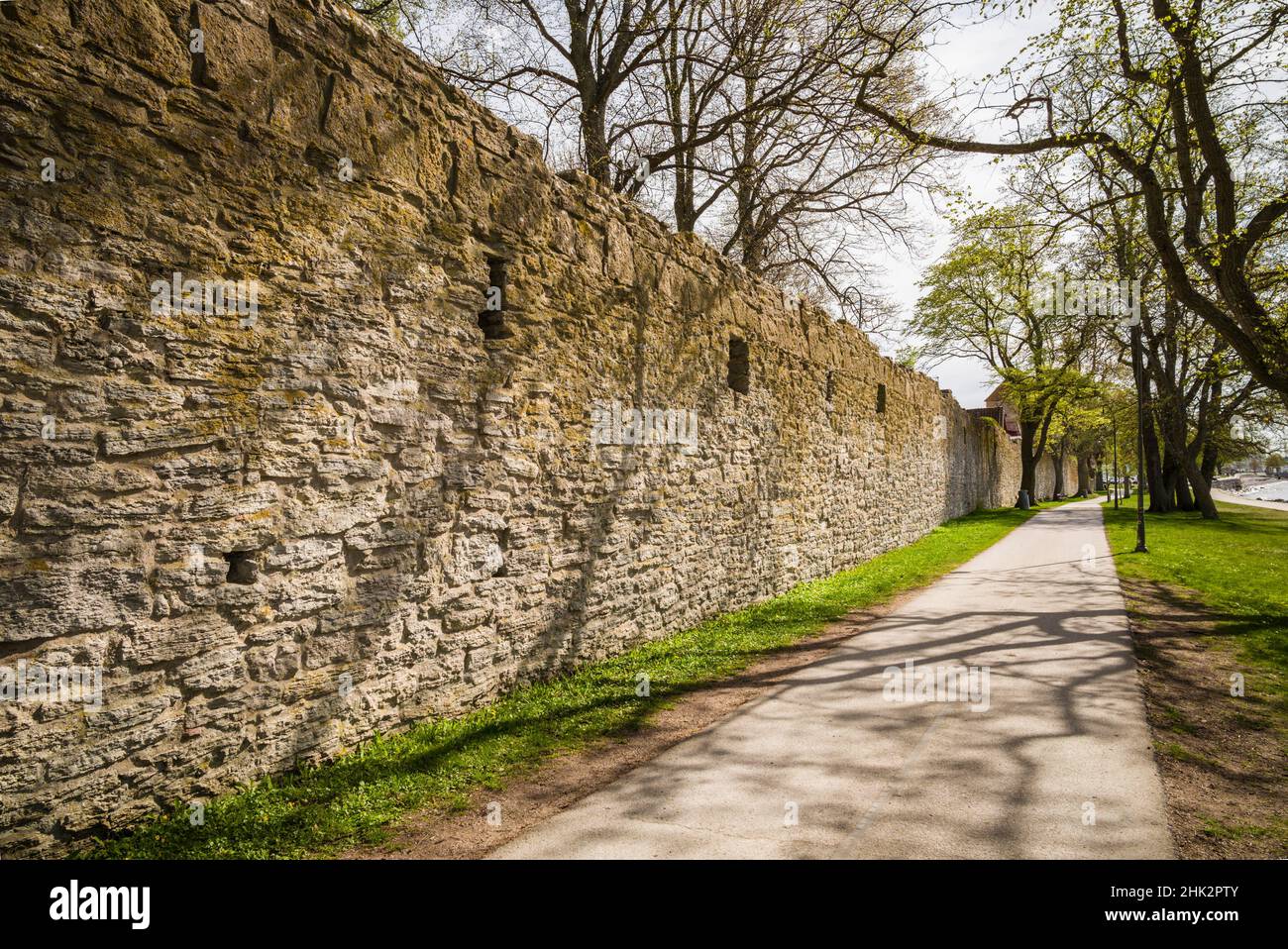 Suède, île de Gotland, Visby, mur de la ville du 12th siècle, mur de la ville médiévale le plus complet en Europe Banque D'Images