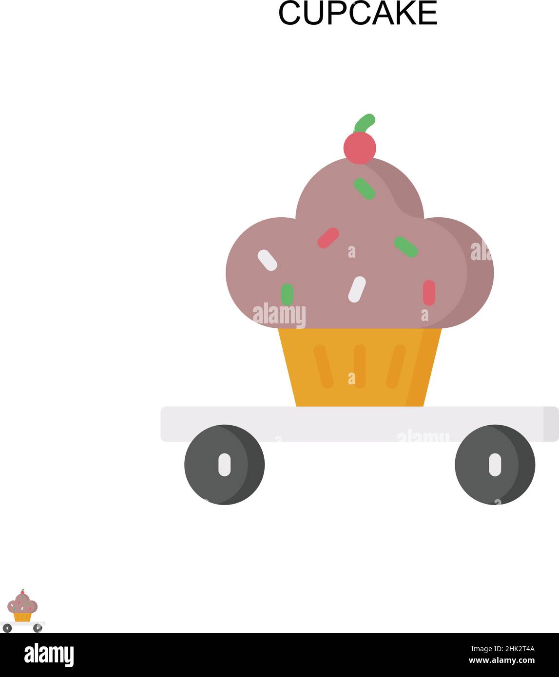 Icône de vecteur simple Cupcake.Modèle de conception de symbole d'illustration pour élément d'interface utilisateur Web mobile. Illustration de Vecteur