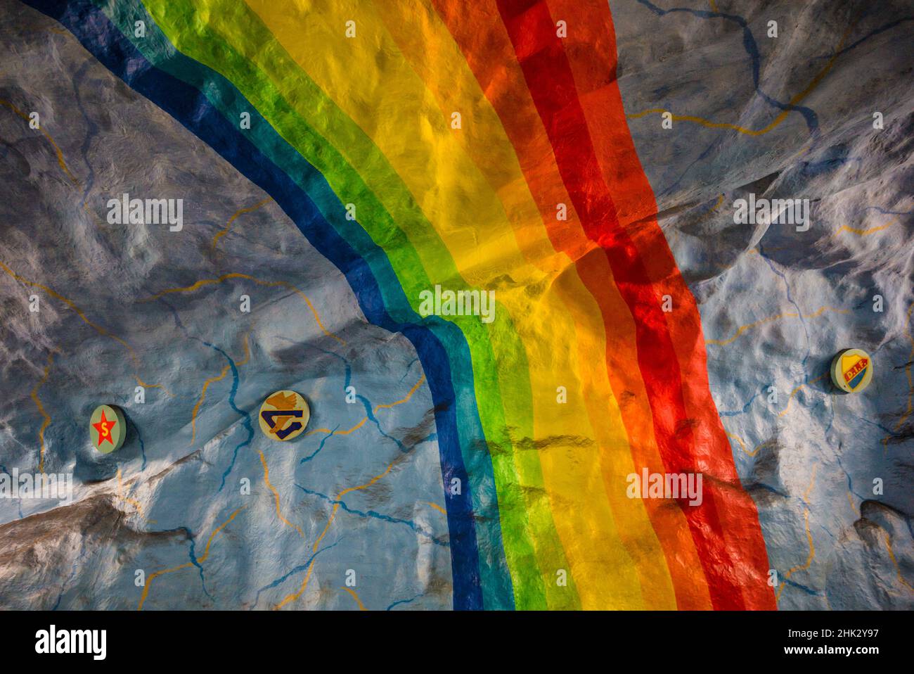 Suède, Stockholm, métro de Stockholm, station Stadion (usage éditorial uniquement) Banque D'Images