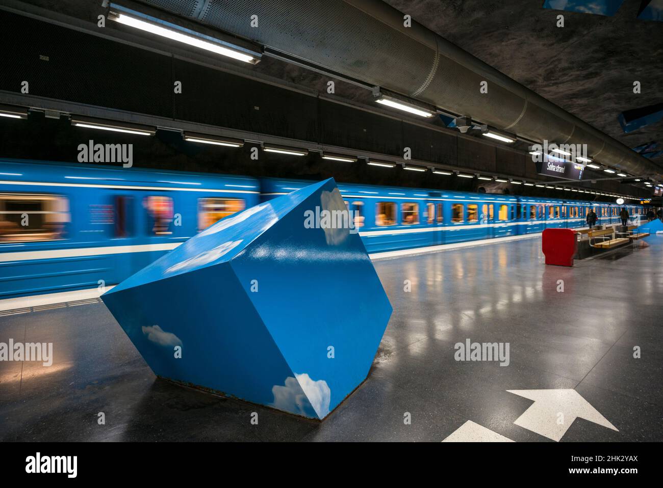 Suède, Stockholm, métro de Stockholm, station Solna Strand (usage éditorial uniquement) Banque D'Images