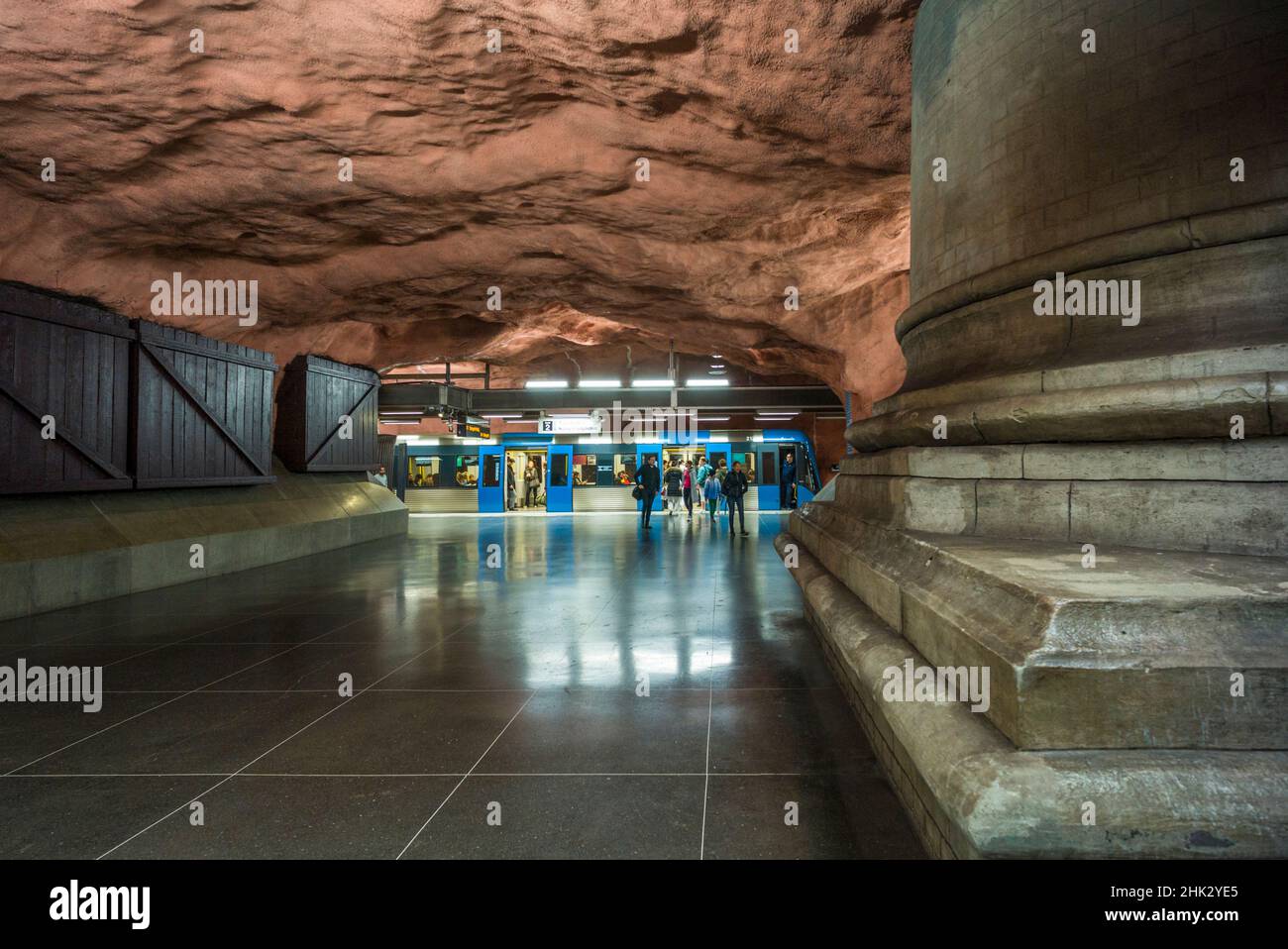 Suède, Stockholm, métro de Stockholm, station Radhuset (usage éditorial uniquement) Banque D'Images