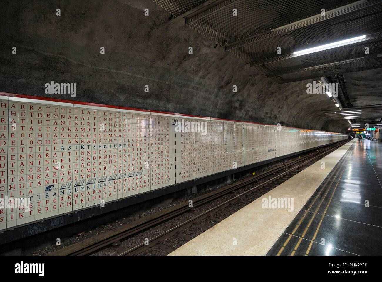 Suède, Stockholm, métro de Stockholm, station Universitetet (usage éditorial uniquement) Banque D'Images