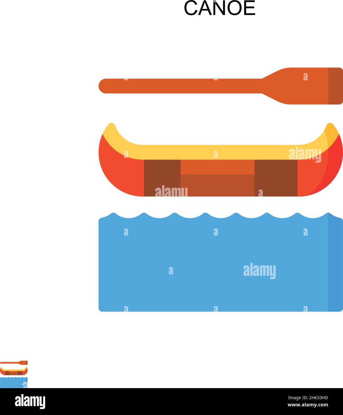 Icône Canoe simple Vector.Modèle de conception de symbole d'illustration pour élément d'interface utilisateur Web mobile. Illustration de Vecteur