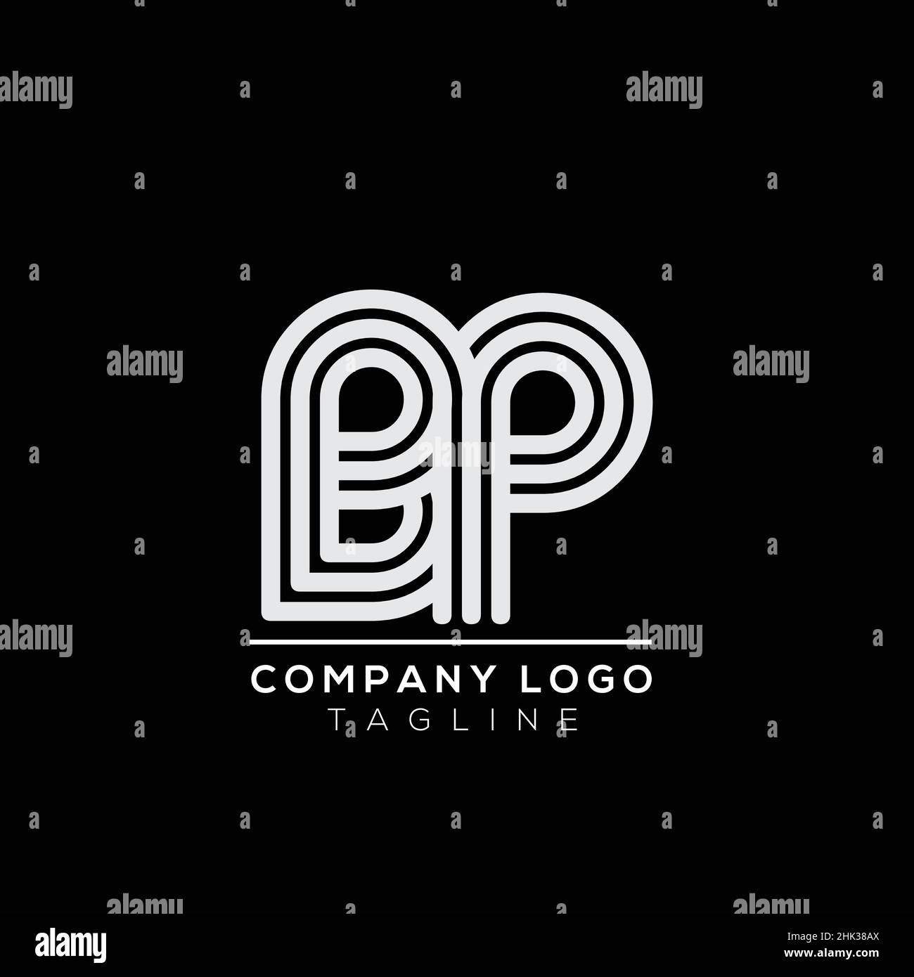 Lettre BP alphabet symbole du logo.Design moderne du logo vectoriel pour l'entreprise et identité de l'entreprise. Illustration de Vecteur