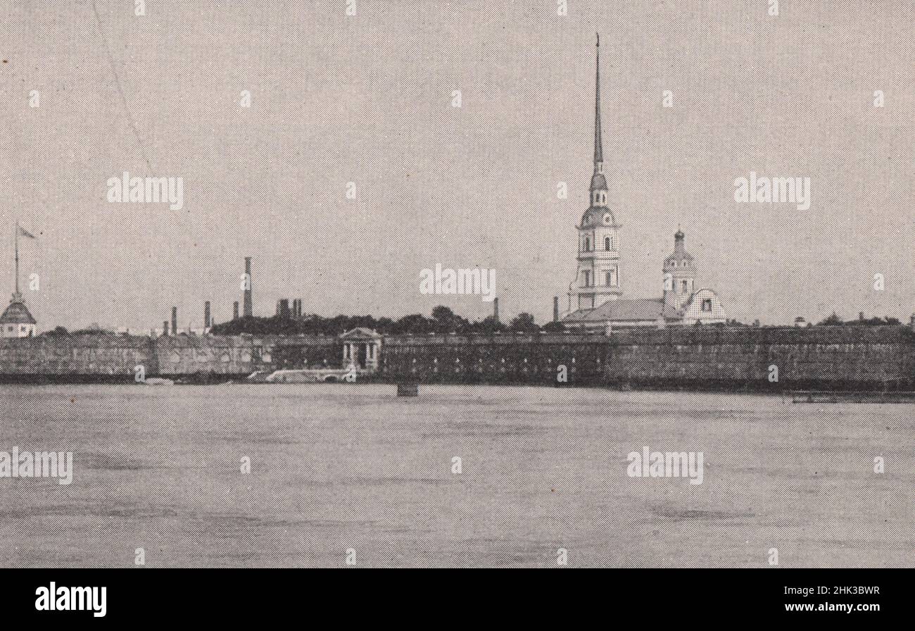 L'île sur laquelle s'est élevée la célèbre ville de Pierre le Grand. Russie. Petrograd (Saint-Pétersbourg) (1923) Banque D'Images