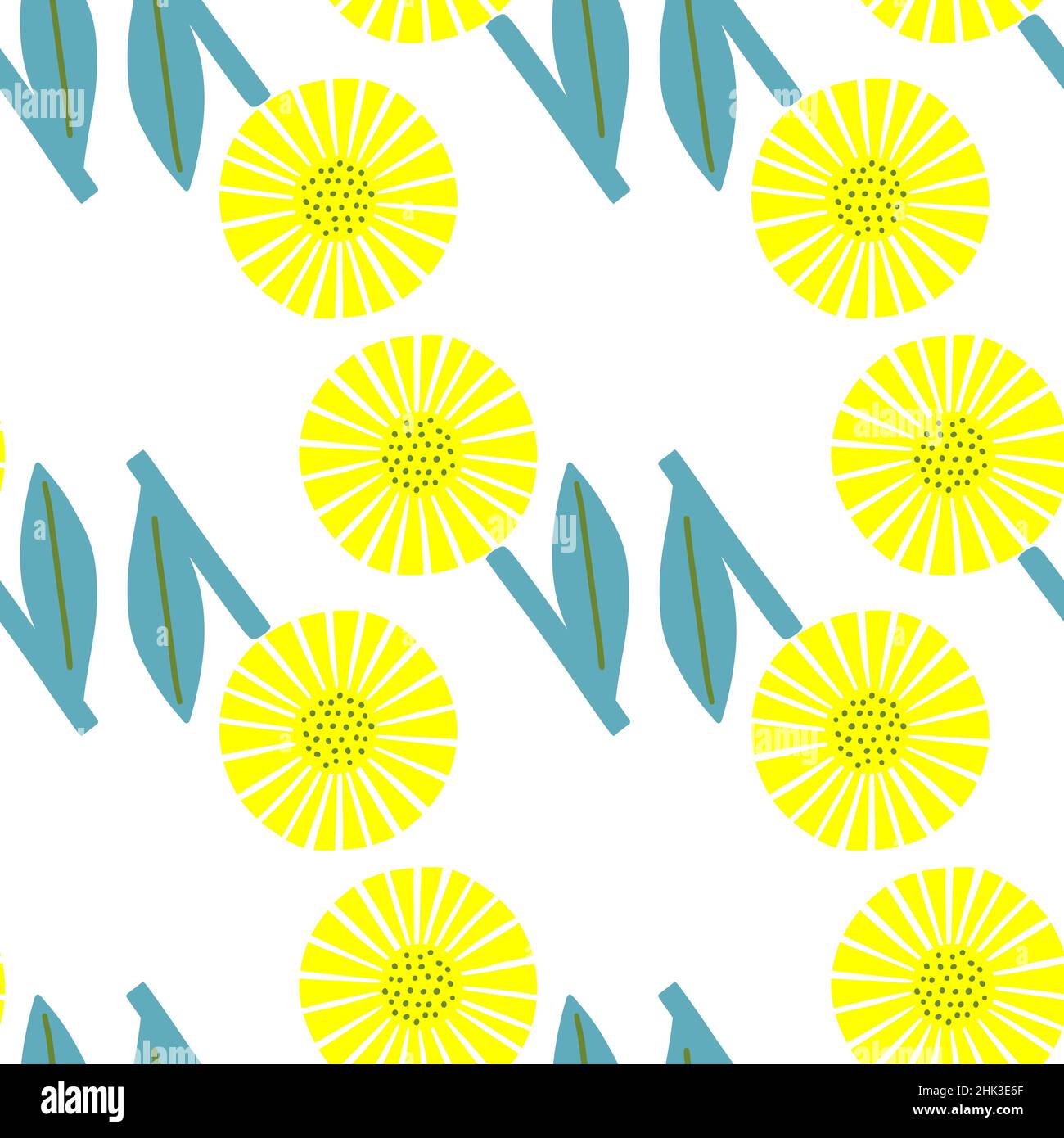 Motif isolé sans couture avec formes de fleurs géométriques brillantes.Arrière-plan blanc.Imprimé nature fleuri.Motif graphique pour le papier d'emballage et le tissu tex Illustration de Vecteur