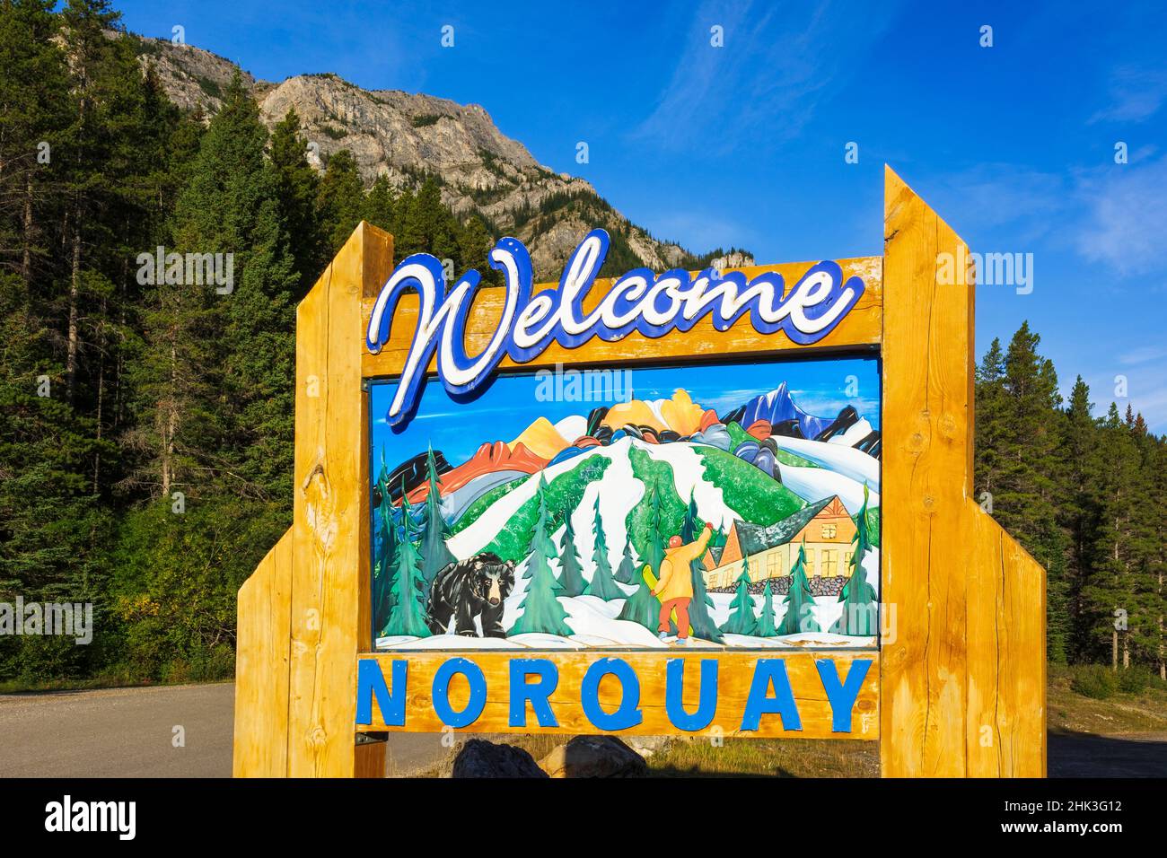 Panneau Mount Norquay, parc national Banff, Alberta, Canada (usage éditorial seulement) Banque D'Images