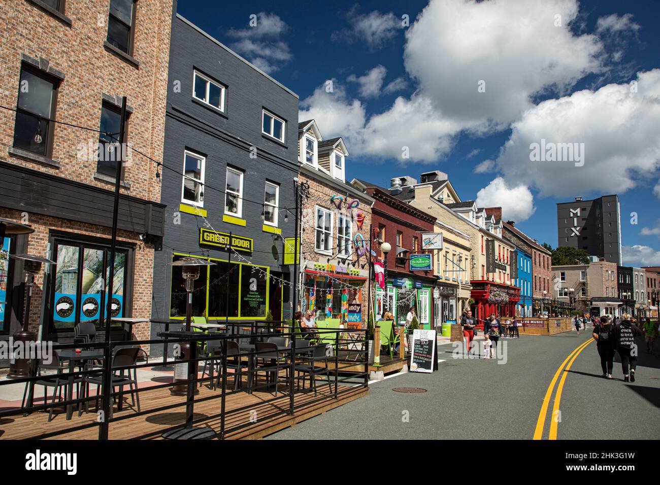 Canada, Terre-Neuve, rue de l'eau, centre-ville de St. John's. Banque D'Images