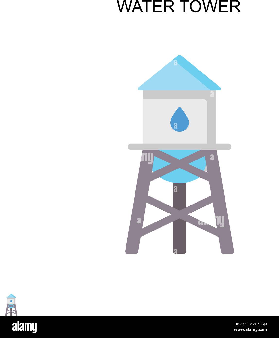 Icône de vecteur simple de la tour d'eau.Modèle de conception de symbole d'illustration pour élément d'interface utilisateur Web mobile. Illustration de Vecteur