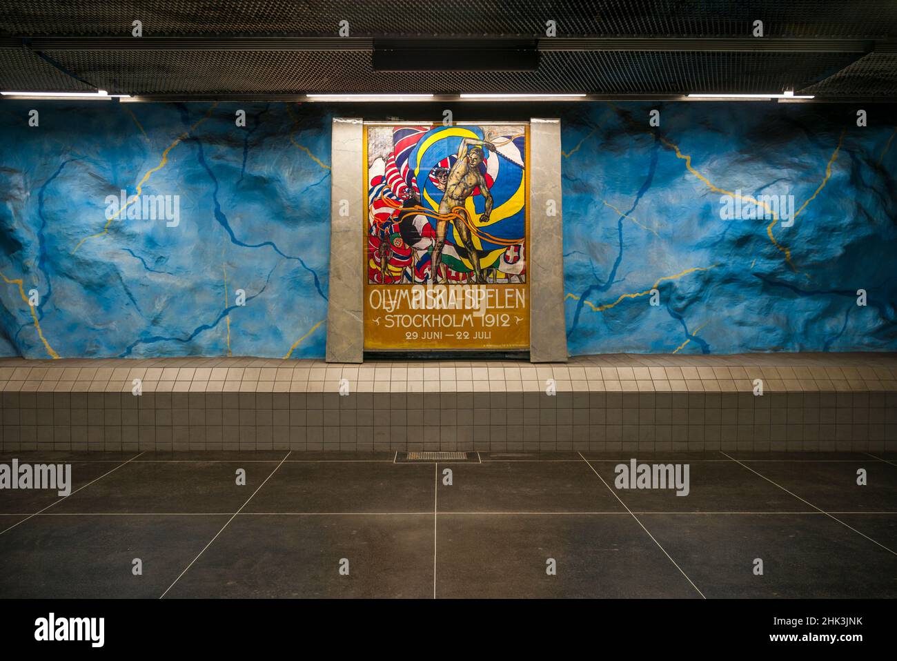 Métro Suède, Stockholm, Stockholm, Stadion Station Banque D'Images