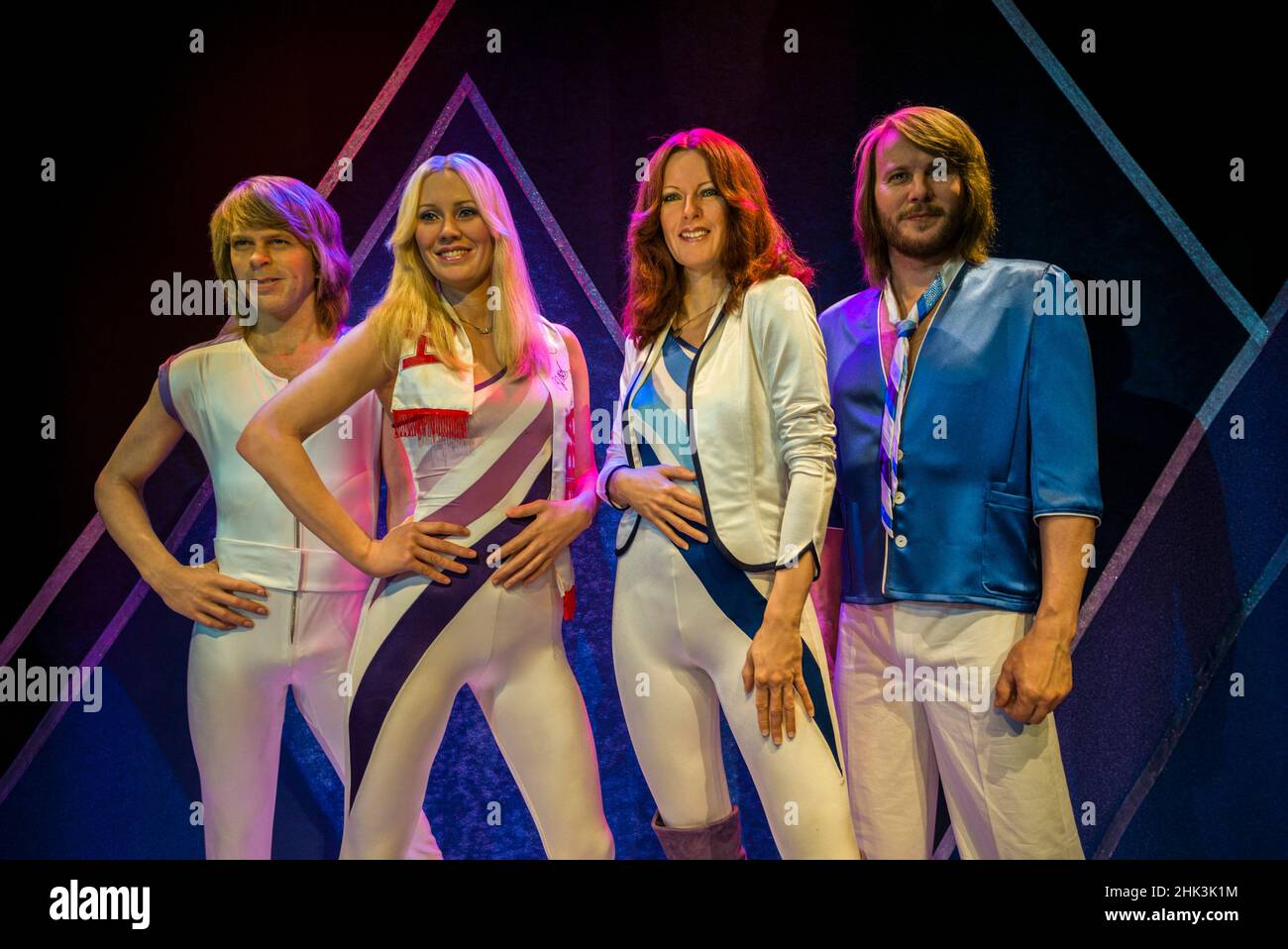 Suède, Stockholm, Djurgarden, Musée ABBA, musée du groupe pop suédois ABBA, personnages de cire d'ABBA Banque D'Images