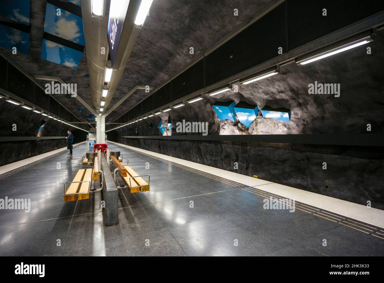 Métro Suède, Stockholm, Stockholm, Station Solna Strand Banque D'Images