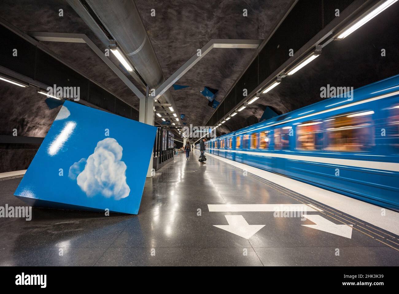 Métro Suède, Stockholm, Stockholm, Station Solna Strand Banque D'Images