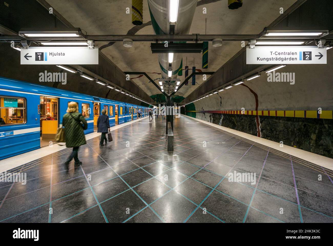 Suède, Stockholm, métro Stockholm, station Huvudsta Banque D'Images