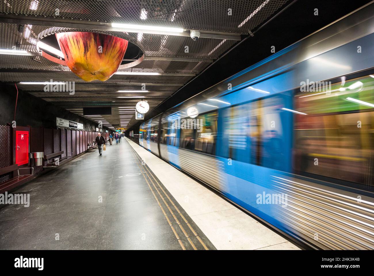 Suède, Stockholm, métro de Stockholm, station Tekniska Hogskolan Banque D'Images
