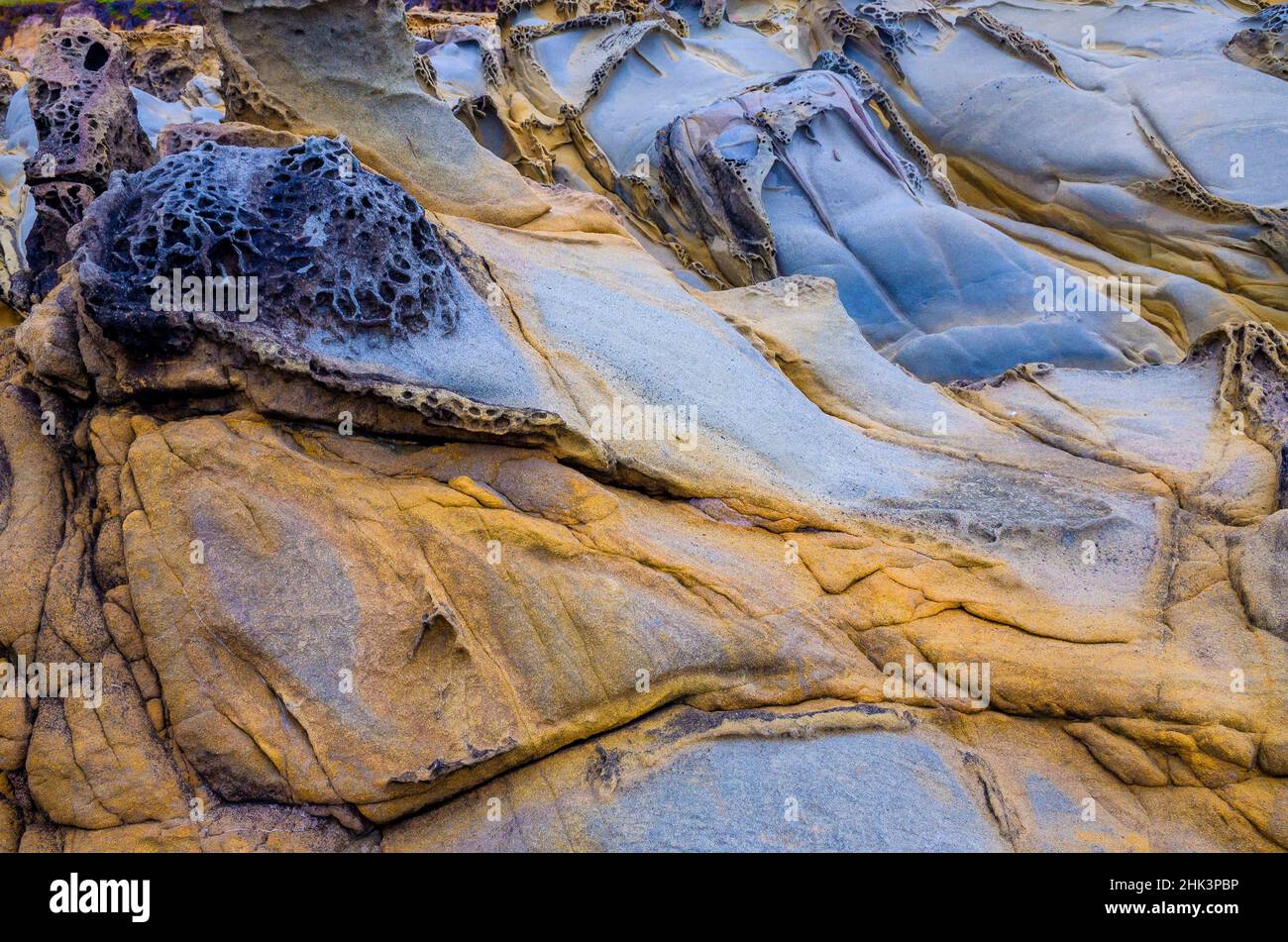 Formations rocheuses à Bean Hollow Beach, Californie, États-Unis Banque D'Images