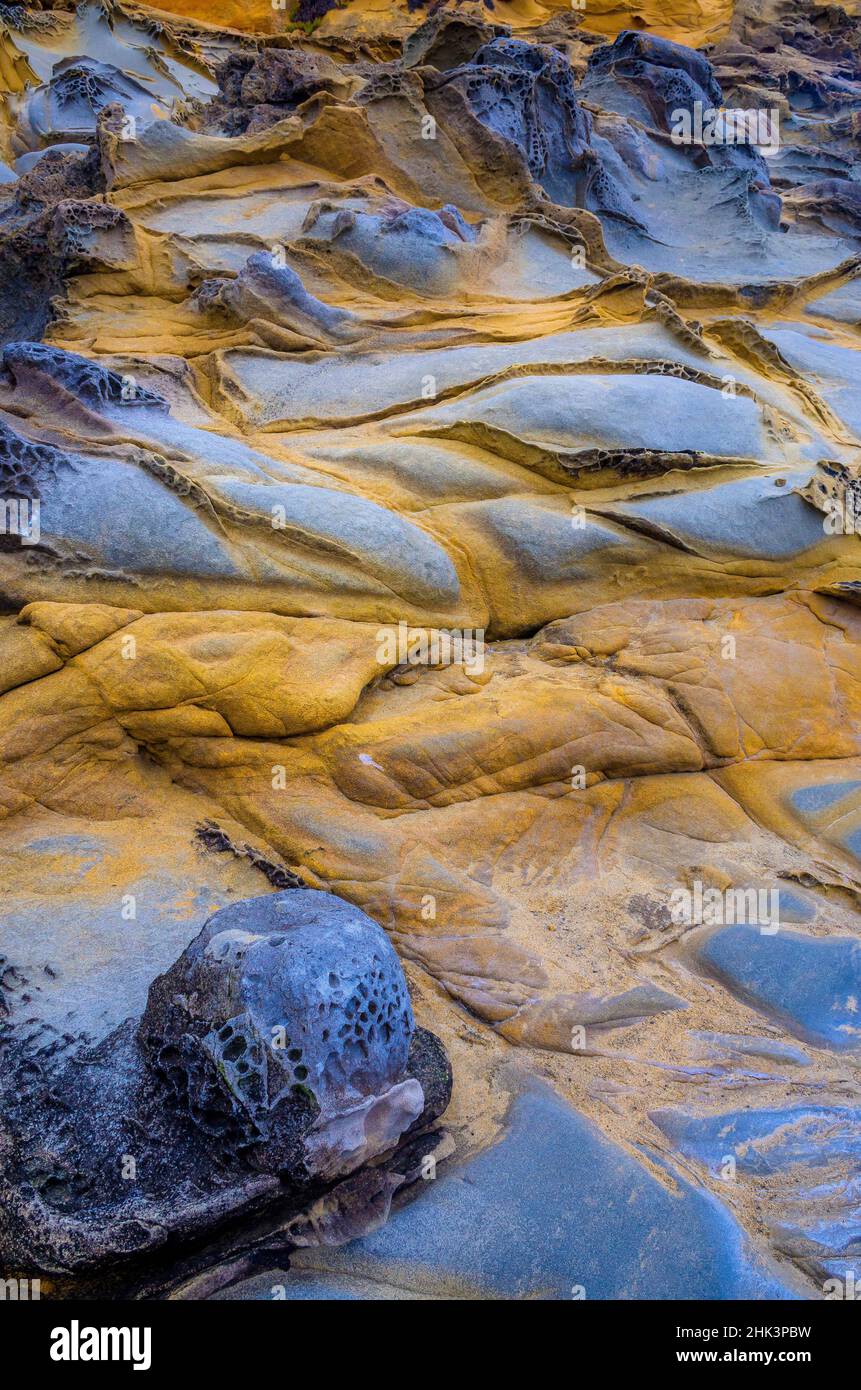 Formations rocheuses à Bean Hollow Beach, Californie, États-Unis Banque D'Images