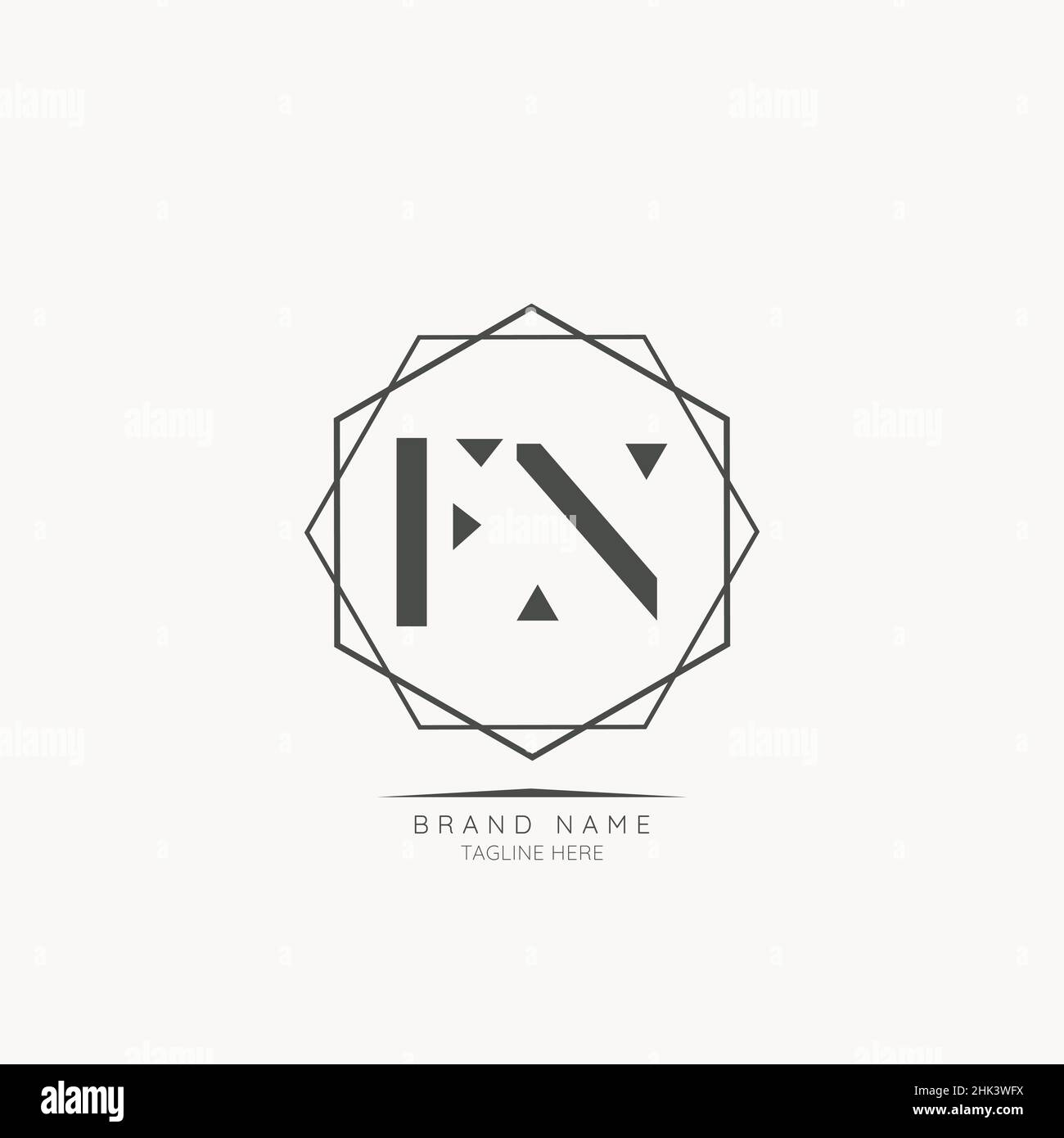 Moderne de luxe FN lettre Business logo Design Alphabet icône symbole vectoriel.Modèle de logo de lettre minimum créatif. Illustration de Vecteur
