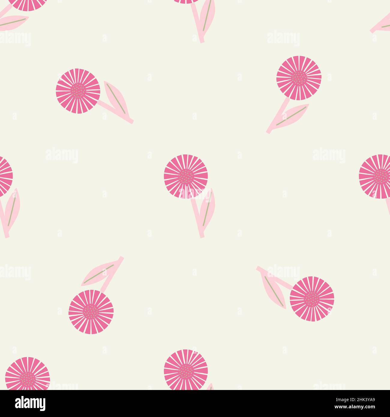 Motif minimaliste sans coutures avec formes de fleurs de Marguerite abstraites.Arrière-plan clair.Motif graphique pour le papier d'emballage et la texture du tissu Illustration de Vecteur