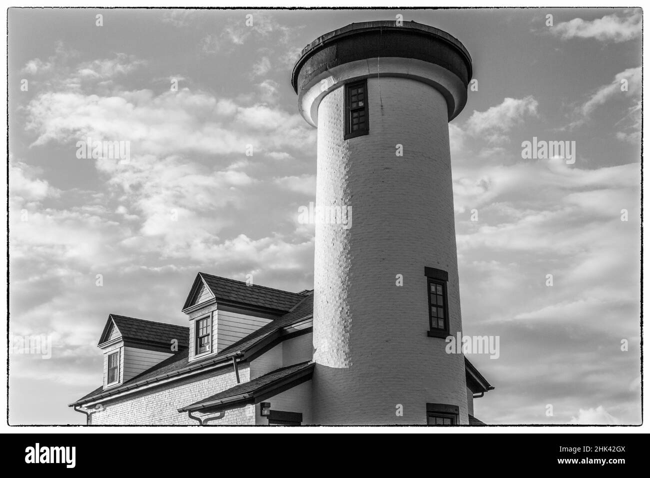 États-Unis, Massachusetts, Nantucket Island. Nantucket Town, US Coast Guard Station Brent point, ancien phare de Nantucket. Banque D'Images