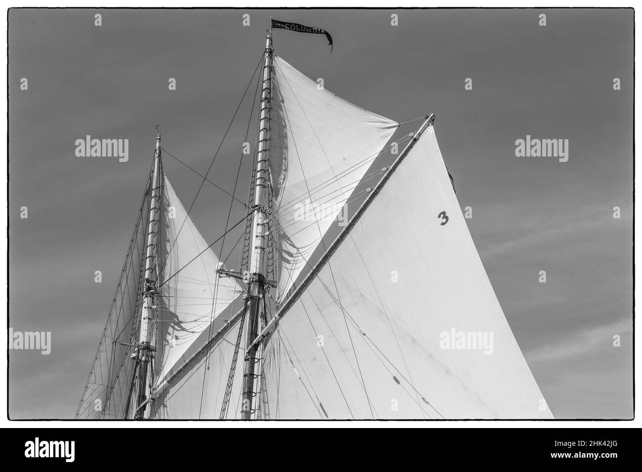 USA, New England, Massachusetts, Cape Ann, Gloucester, goélette schooner Gloucester Festival, voiles Banque D'Images