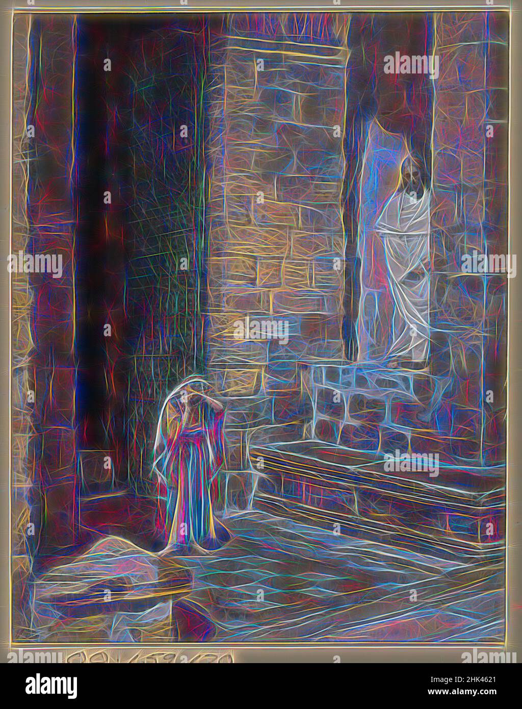 Inspirée par la femme adultère seule avec Jésus, la femme adultère seule avec Jésus, la vie de notre Seigneur Jésus Christ, la vie de notre-Seigneur Jésus-Christ, James Tissot, Français, 1836-1902, aquarelle opaque sur graphite sur papier vélin gris, France, 1886-1894, image : 9 3/16 x 7 1/8 po., 23,3 x 18, repensé par Artotop. L'art classique réinventé avec une touche moderne. Conception de lumière chaleureuse et gaie, de luminosité et de rayonnement de lumière. La photographie s'inspire du surréalisme et du futurisme, embrassant l'énergie dynamique de la technologie moderne, du mouvement, de la vitesse et révolutionne la culture Banque D'Images