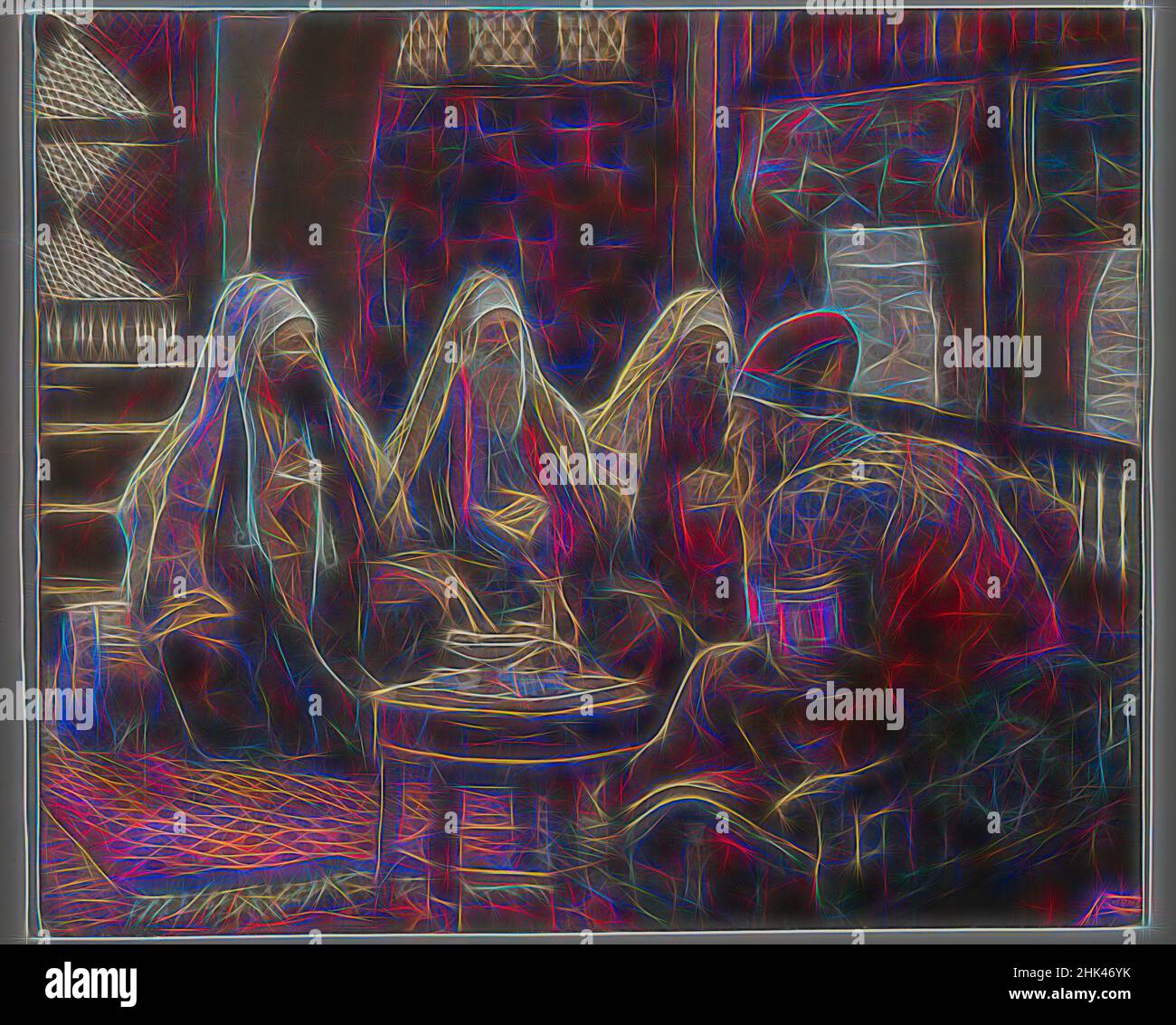 Inspiré par les Mages de la Maison de Hérode, les rois mages chez Hérode, la vie de notre Seigneur Jésus Christ, la vie de notre-Seigneur Jésus-Christ, James Tissot, Français, 1836-1902, aquarelle opaque sur graphite sur papier vélin gris, France, 1886-1894, image : 5 3/8 x 6 3/8 po, 13,7 x 16,2 cm, barbu, repensé par Artotop. L'art classique réinventé avec une touche moderne. Conception de lumière chaleureuse et gaie, de luminosité et de rayonnement de lumière. La photographie s'inspire du surréalisme et du futurisme, embrassant l'énergie dynamique de la technologie moderne, du mouvement, de la vitesse et révolutionne la culture Banque D'Images