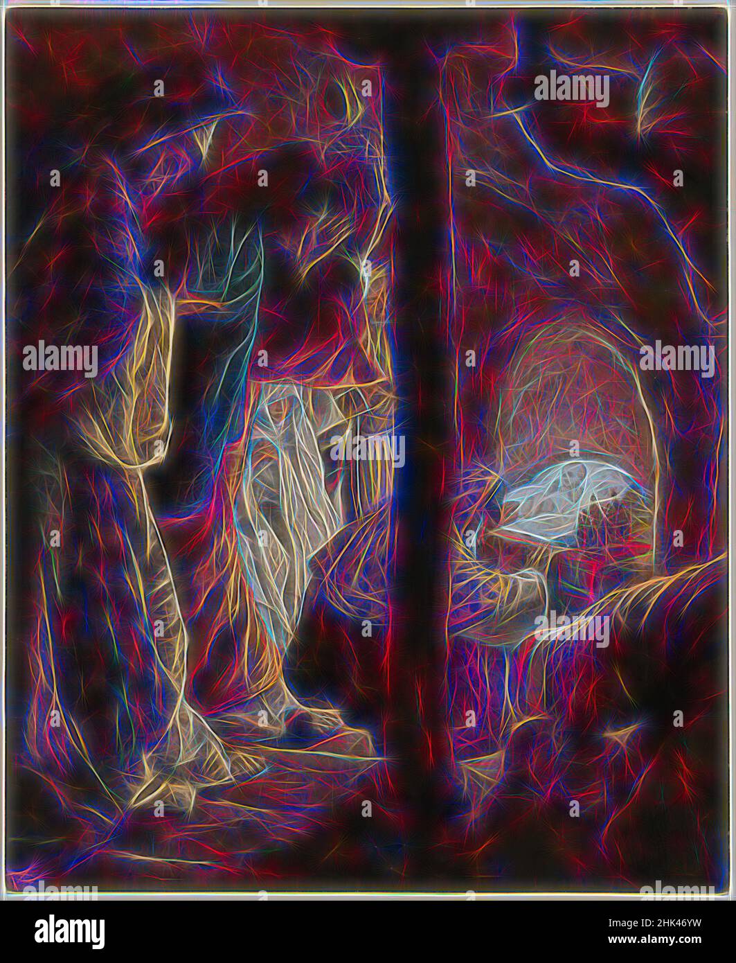 Inspiré par l'adoration des Mages, l'adoration des Mages, la vie de notre Seigneur Jésus Christ, la vie de notre-Seigneur Jésus-Christ, James Tissot, Français, 1836-1902, aquarelle opaque sur graphite sur papier vélin gris, France, 1886-1894, image : 9 15/16 x 8 1/8 po., 25,2 x 20,6 cm, Balthasar, Caspar, repensé par Artotop. L'art classique réinventé avec une touche moderne. Conception de lumière chaleureuse et gaie, de luminosité et de rayonnement de lumière. La photographie s'inspire du surréalisme et du futurisme, embrassant l'énergie dynamique de la technologie moderne, du mouvement, de la vitesse et révolutionne la culture Banque D'Images