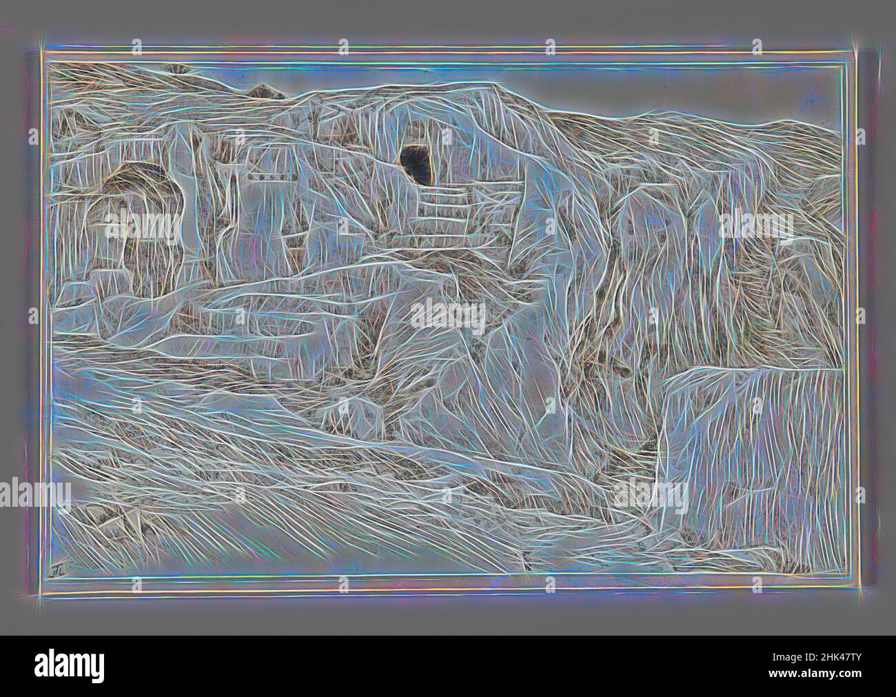 Inspiré par les tombes anciennes, Vallée de Hinnom, la vie de notre Seigneur Jésus-Christ, la vie de notre-Seigneur Jésus-Christ, James Tissot, Français, 1836-1902, stylo et encre sur papier, 1886-1887 ou 1889, feuille : 4 11/16 x 7 1/4 po, 11,9 x 18,4 cm, réimaginé par Artotop. L'art classique réinventé avec une touche moderne. Conception de lumière chaleureuse et gaie, de luminosité et de rayonnement de lumière. La photographie s'inspire du surréalisme et du futurisme, embrassant l'énergie dynamique de la technologie moderne, du mouvement, de la vitesse et révolutionne la culture Banque D'Images