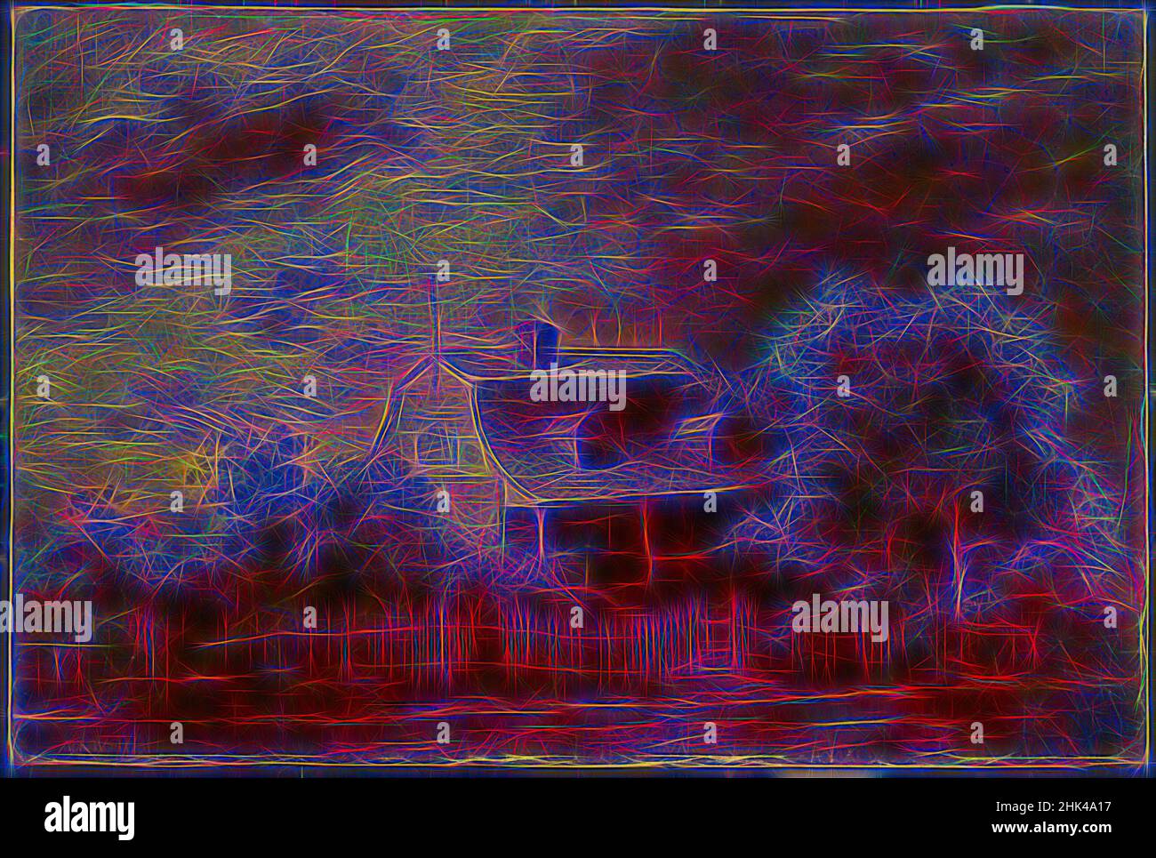 Inspiré par la ferme de F.B. Guest, Ralph Albert Blakelock, cuisine américaine, 1847-1919, huile sur toile, env. 1868, 16 1/8 x 24 1/8 po, 40,9 x 61,2 cm, repensé par Artotop. L'art classique réinventé avec une touche moderne. Conception de lumière chaleureuse et gaie, de luminosité et de rayonnement de lumière. La photographie s'inspire du surréalisme et du futurisme, embrassant l'énergie dynamique de la technologie moderne, du mouvement, de la vitesse et révolutionne la culture Banque D'Images