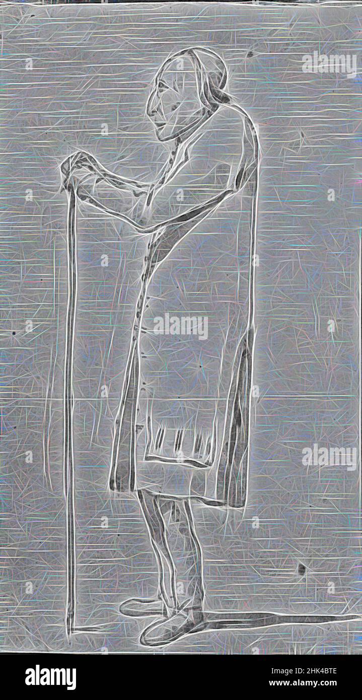 Inspiré par Untitled, caricature Study, Giovanni Battista Tiepolo, Italien, Venetian, 1696-1770, Encre brune et graphite sur papier, s.d., 7 5/16 x 4 1/4 po., 18,6 x 10,8cm, repensé par Artotop. L'art classique réinventé avec une touche moderne. Conception de lumière chaleureuse et gaie, de luminosité et de rayonnement de lumière. La photographie s'inspire du surréalisme et du futurisme, embrassant l'énergie dynamique de la technologie moderne, du mouvement, de la vitesse et révolutionne la culture Banque D'Images