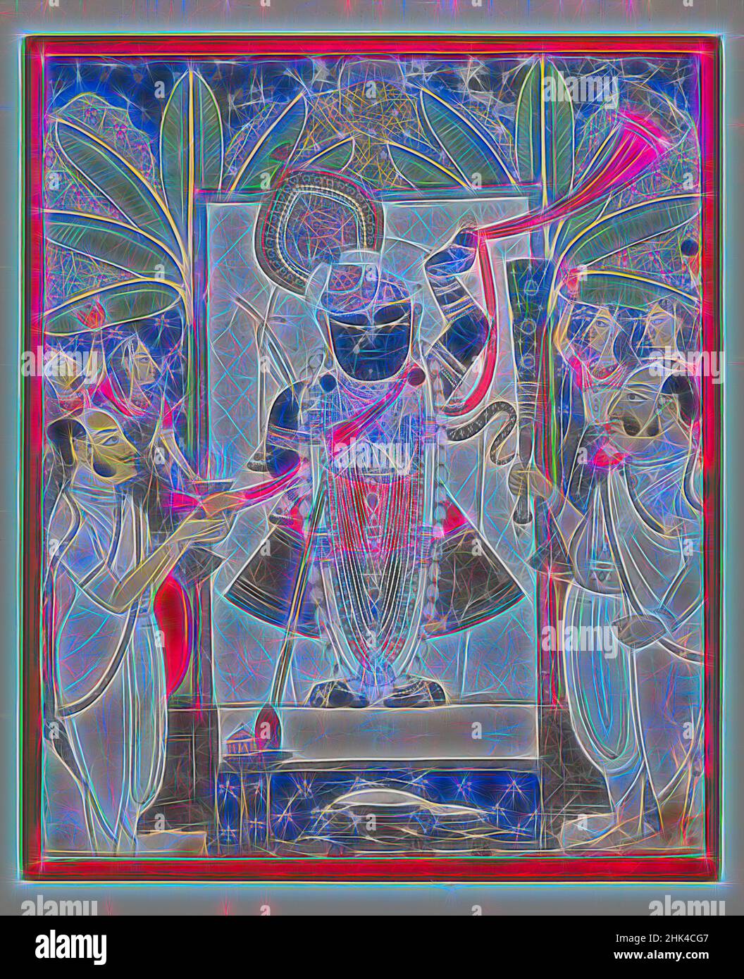 Inspiré par Sri Nathaji, aquarelle opaque, or et argent sur papier, Rajasthan, Inde, ca. 1775, 11 7/8 x 9 1/4 po, 30,2 x 23,5 cm, repensé par Artotop. L'art classique réinventé avec une touche moderne. Conception de lumière chaleureuse et gaie, de luminosité et de rayonnement de lumière. La photographie s'inspire du surréalisme et du futurisme, embrassant l'énergie dynamique de la technologie moderne, du mouvement, de la vitesse et révolutionne la culture Banque D'Images Inspiré par Sri Nathaji, aquarelle opaque, or et argent sur papier, Rajasthan, Inde, ca. 1775, 11 7/8 x 9 1/4 po, 30,2 x 23,5 cm, repensé par Artotop. L'art classique réinventé avec une touche moderne. Conception de lumière chaleureuse et gaie, de luminosité et de rayonnement de lumière. La photographie s'inspire du surréalisme et du futurisme, embrassant l'énergie dynamique de la technologie moderne, du mouvement, de la vitesse et révolutionne la culture Banque D'Images