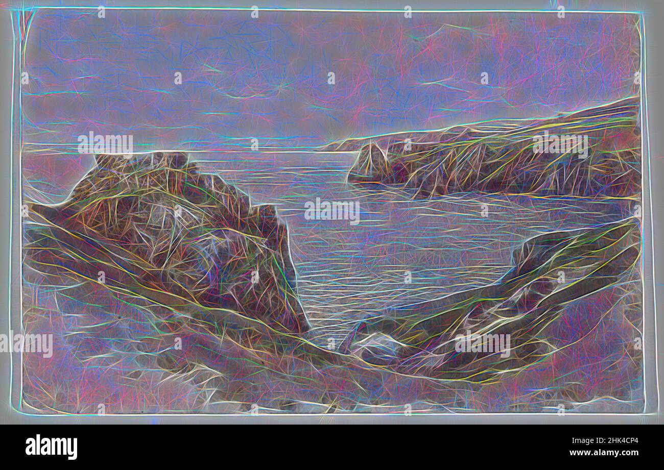 Inspiré par Cornwall, William Trost Richards, cuisine américaine, 1833-1905, aquarelle opaque sur papier, 1878-1880, feuille: 8 1/16 x 12 5/16 po, 20,5 x 31,3 cm, repensé par Artotop. L'art classique réinventé avec une touche moderne. Conception de lumière chaleureuse et gaie, de luminosité et de rayonnement de lumière. La photographie s'inspire du surréalisme et du futurisme, embrassant l'énergie dynamique de la technologie moderne, du mouvement, de la vitesse et révolutionne la culture Banque D'Images