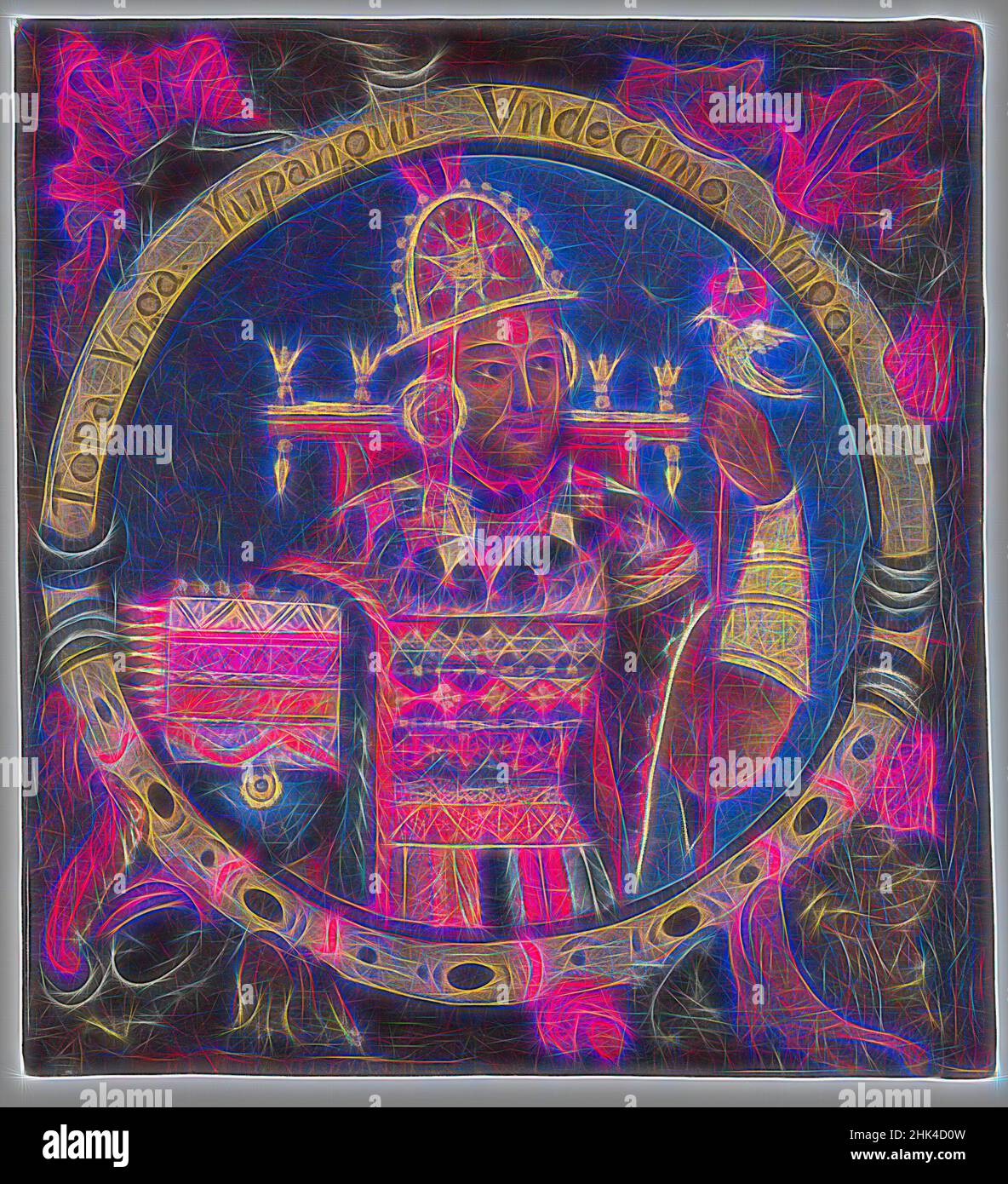 Inspiré par Tupac Yupanqui, onzième Inca, 1 des 14 Portraits de Inca Kings, péruvien, huile sur toile, Pérou, mi-18th siècle, Probablement, période coloniale, 23 1/8 x 21 1/4in., 58,7 x 54cm, patrimoine hispanique, Inca, art latino-américain, Ndsp, huile sur toile, peinture, Pérou, péruvien, Scepter, espagnol, réimaginé par Artotop. L'art classique réinventé avec une touche moderne. Conception de lumière chaleureuse et gaie, de luminosité et de rayonnement de lumière. La photographie s'inspire du surréalisme et du futurisme, embrassant l'énergie dynamique de la technologie moderne, du mouvement, de la vitesse et révolutionne la culture Banque D'Images