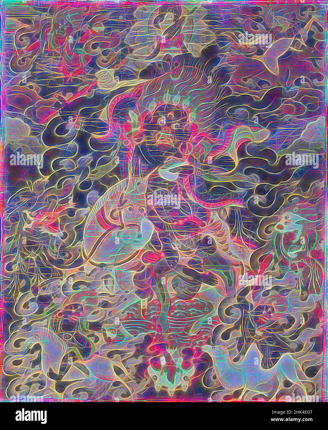 Inspiré par Magzor Gyalmo, encre, couleur, or, argent sur coton, Tibet, 18th-19th siècle, 12 1/4 x 9 7/8 po, réimaginé par Artotop. L'art classique réinventé avec une touche moderne. Conception de lumière chaleureuse et gaie, de luminosité et de rayonnement de lumière. La photographie s'inspire du surréalisme et du futurisme, embrassant l'énergie dynamique de la technologie moderne, du mouvement, de la vitesse et révolutionne la culture Banque D'Images