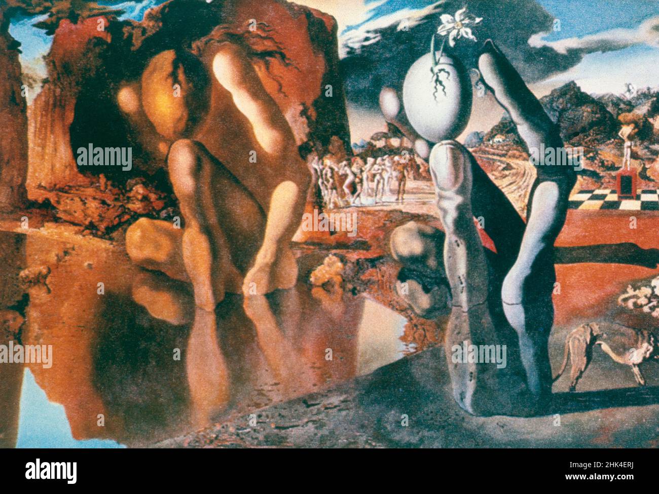 Métamorphose de Narcisse, peinture de l'artiste espagnol Salvator Dalì, 1937 Banque D'Images