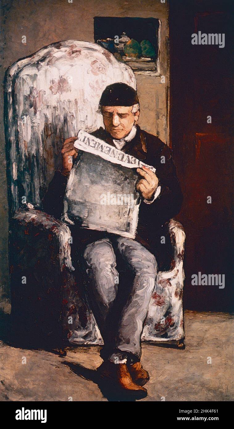 Portrait de Louis Auguste Cezanne, peinture de l'artiste français Paul Cezanne, 1866 Banque D'Images