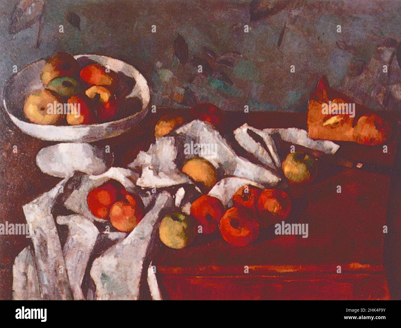 Toujours la vie avec les fruits, peinture de l'artiste français Paul Cezanne, 1870s Banque D'Images