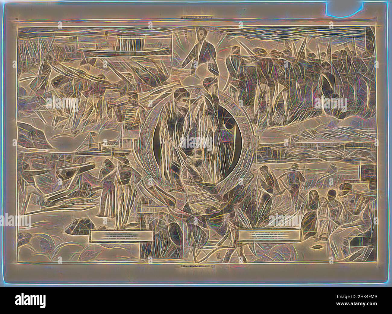 Inspiré par 1860-1870, Winslow Homer, américain, 1836-1910, gravure de bois, 1870, Illustration: 13 1/2 x 20 5/8 po, 34,3 x 52,4 cm, repensé par Artotop. L'art classique réinventé avec une touche moderne. Conception de lumière chaleureuse et gaie, de luminosité et de rayonnement de lumière. La photographie s'inspire du surréalisme et du futurisme, embrassant l'énergie dynamique de la technologie moderne, du mouvement, de la vitesse et révolutionne la culture Banque D'Images