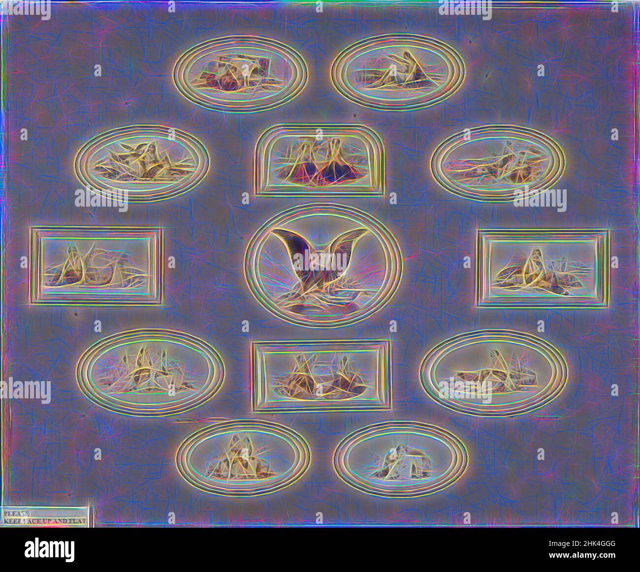 Inspiré par vignette B, américain, aquarelle et graphite sur papier, 1840s-1850s, 5 1/4 x 2 13/16 po, 13,3 x 7,1 cm, repensé par Artotop. L'art classique réinventé avec une touche moderne. Conception de lumière chaleureuse et gaie, de luminosité et de rayonnement de lumière. La photographie s'inspire du surréalisme et du futurisme, embrassant l'énergie dynamique de la technologie moderne, du mouvement, de la vitesse et révolutionne la culture Banque D'Images