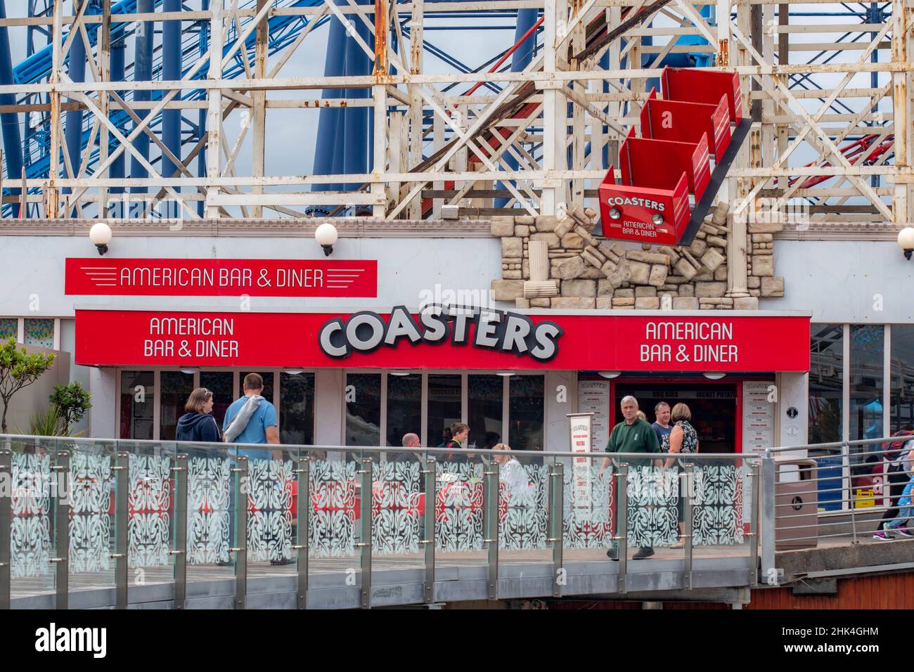 Images de l'héritage DSLR de Pleasure Beach Blackpool , y compris le Old Wild Mouse Ride, Amanda Thompson, Pre Icon, train fantôme, Big One, Infusion de glace Banque D'Images