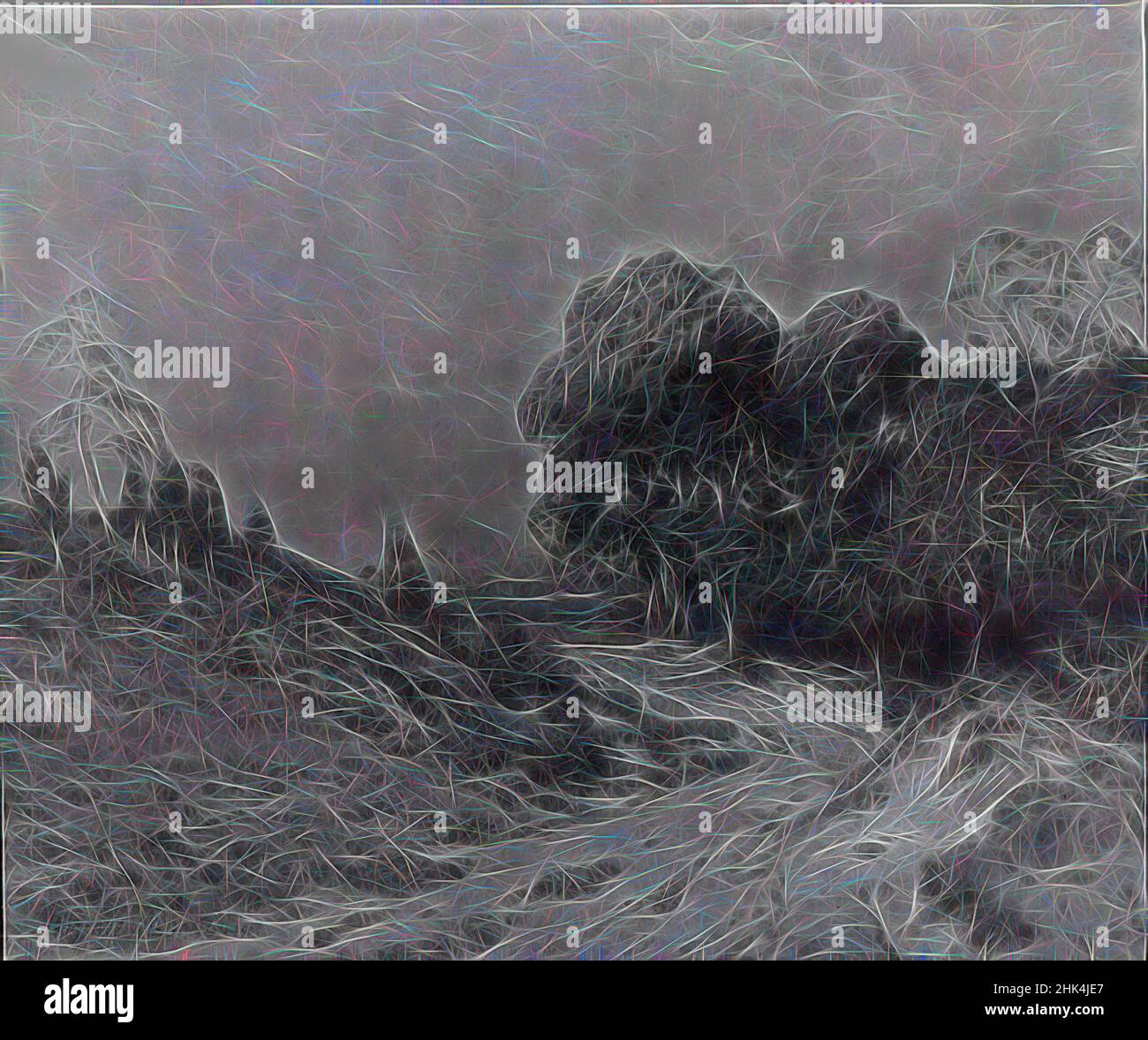 Inspiré par Landscape, Moonrise, Gustave Wiegand, cuisine américaine, 1870-1937, Huile sur toile, 1901, 40 1/16 x 48 1/8 po, 101,8 x 122,2 cm, 1901, 20th Century, Paysage, huile sur toile, Peinture, chemin, ciel, arbres, réimaginé par Artotop. L'art classique réinventé avec une touche moderne. Conception de lumière chaleureuse et gaie, de luminosité et de rayonnement de lumière. La photographie s'inspire du surréalisme et du futurisme, embrassant l'énergie dynamique de la technologie moderne, du mouvement, de la vitesse et révolutionne la culture Banque D'Images