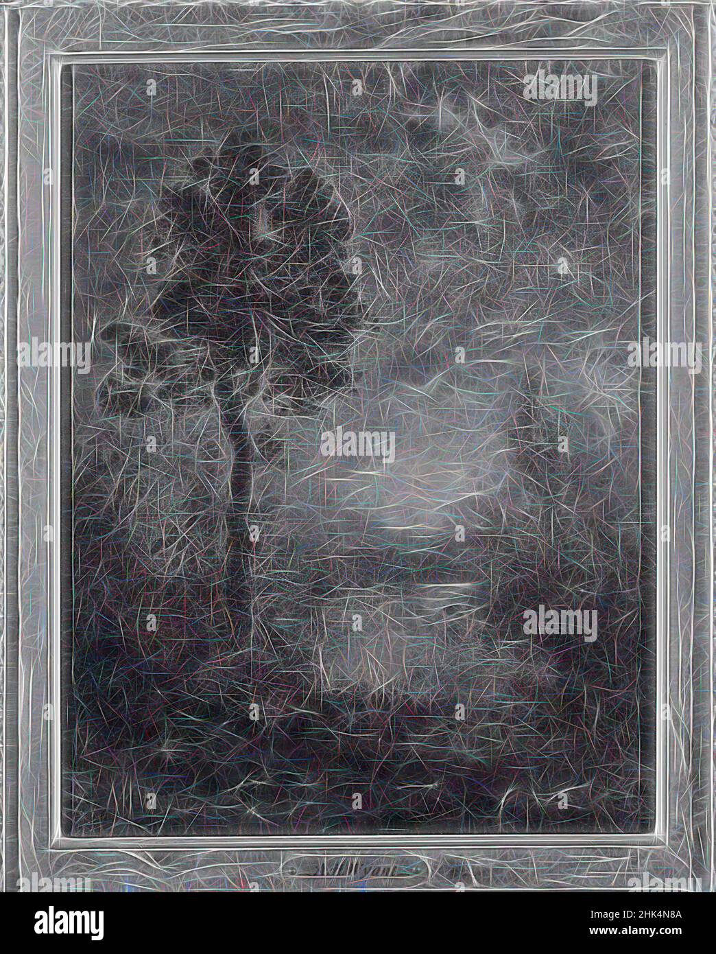 Inspiré par Sunset, Alexander Helwig Wyant, cuisine américaine, 1836-1892, huile sur toile, env. 1892, 10 5/16 x 8 1/8 po, 26,2 x 20,6 cm, repensé par Artotop. L'art classique réinventé avec une touche moderne. Conception de lumière chaleureuse et gaie, de luminosité et de rayonnement de lumière. La photographie s'inspire du surréalisme et du futurisme, embrassant l'énergie dynamique de la technologie moderne, du mouvement, de la vitesse et révolutionne la culture Banque D'Images